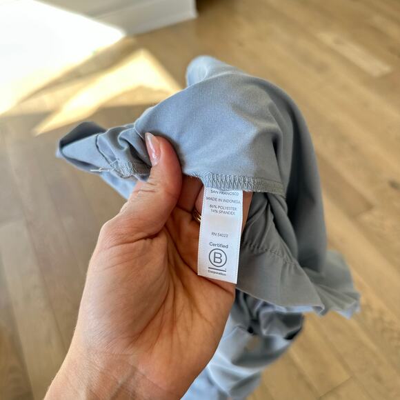 Athleta Skyline Pant II High Rise Straight Leg Paperbag Pants Blue 6 - Picture 8 of 9